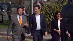 Nick Clegg Arrival at Hospital in Bodmin News Clip