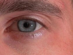 Iris closing in slow motion Stock Footage