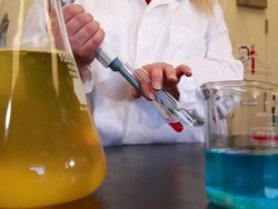 Static closeup shot of laboratory glassware. Stock Footage