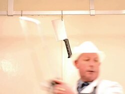 UK butcher's shop John F Pritchard's in the Minster Town of Southwell, Nottinghamshire on March 5, 2013. Stock Footage