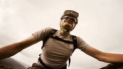 Video selfie of a mountain biker going up the hill Stock Footage