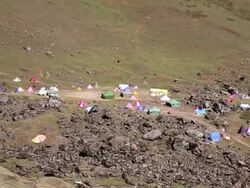 WS HA Camp of sex herb collectors surrounding Himalayan / Durma, Banke District, Nepal Stock Footage