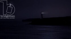 Static shot of a lighthouse in the night Stock Footage