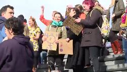 Women Gathered for March Ahead of International Women's Day News Clip