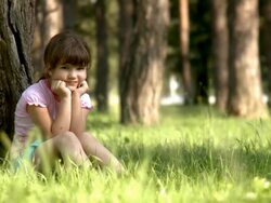 Little girl in park Stock Footage