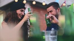 Toast to a new acquaintanceship! Stock Footage