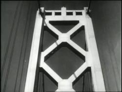 Trusses tower on the Bay Bridge in San Francisco. News Clip