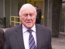 Stuart Hall making statement outside Preston Court News Clip