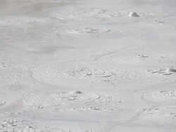 HD boiling mud pot in Yellowstone Stock Footage