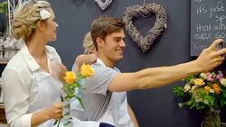 Florists taking selfie in flower shop Stock Footage