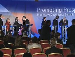 WRAP Protest banner, Brown on China's human rights, Rogge News Clip