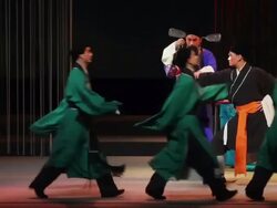 MS Artist performing Qinqiang opera in theater and Qinqiang is representative folk opera of northwest china  AUDIO  / xi'an, shaanxi, china Stock Footage