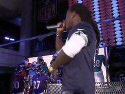 EVENT CAPSULE CLEAN: Nike Celebrates NFL Uniform Retail Launch at Niketown New York with Fans, Athletes and Entertainers Stock Footage