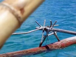 HD Video of Pirogue on Pines Island, New caledonia Stock Footage