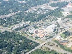 Aerial View of a City Hospital Complex Stock Footage