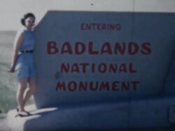 Woman in the Badlands Stock Footage