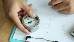 Businessman check his gauge Stock Footage