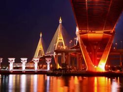 Bangkok Industrial Bridge Time lapse Stock Footage