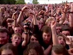 M/S EXT Concert Crowd Day Stock Footage