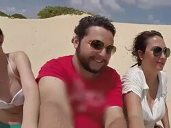 Buggy drive along the beach Stock Footage