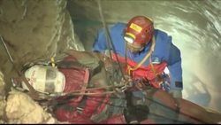 Germany - Cave Rescue -  Injured man rescued from deep cave after 11 days trapped underground News Clip