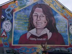 Mural on house wall, Belfast, Northern Ireland Stock Footage