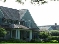 Closeup of a luxury home in East Hampton, NY Stock Footage