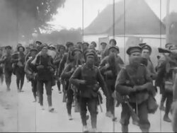 WWI - Soldiers March Forward at Battle of Arras Stock Footage