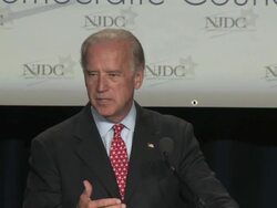 September 23, 2008 WS MS Democratic Vice Presidential candidate Joe Biden speaking about shortcomings in the viewpoints of fellow senator John McCain/ Washington DC/ AUDIO Stock Footage