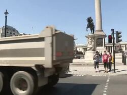 Trafalgar Square, Olympic London General Views on July 21, 2012 in London, England (Footage by Getty Images) Stock Footage