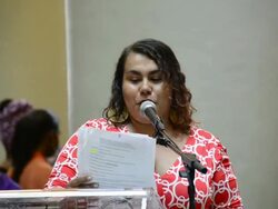 Elizabeth Dowdeswell the new Lieutenant Governor of Ontario at the Pan Am Games Flame Welcoming Ceremony Stock Footage