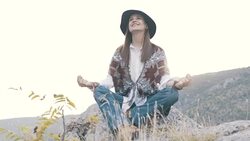 Meditation on the mountain Stock Footage