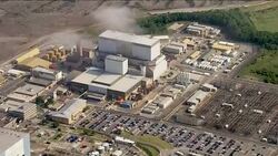 Aerials of Hinkley Point B Power Station and Hinkley Point C construction site News Clip