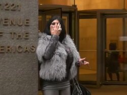 Angela â€œBig Angâ€ Raiola outside of the McGraw Hill building in Rockefeller Center talks about the show in New York City - Celebrity Sightings in New York City, NY on 12/05/13 Stock Footage