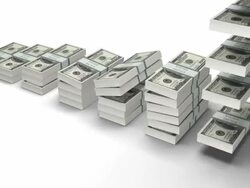 Falling Dollar Stacks Stock Footage