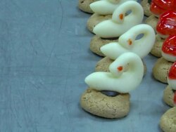 finalizing marzipan candy Stock Footage