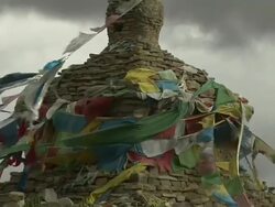 Tilt Up Adinath Nirvana Bhumi Lhasa Tibet China Stock Footage