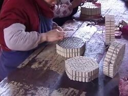 Making Fireworks Capping explosive tubes Stock Footage