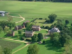 WS AERIAL ZO ZI View of Shirley Plantation / Virginia, United States Stock Footage