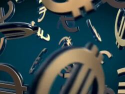 Euro Signs rotating (Loobable) Stock Footage