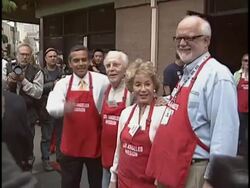 Los Angeles Mission Thanksgiving Stock Footage