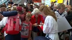 Nicola White and Hollie Webb At Heathrow Airport News Clip