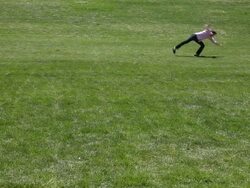 MS Well dressed young man cart wheeling in park on sunny day / Minneapolis, Minnesota, United States Stock Footage
