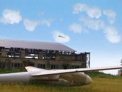 Glider near the Hangar Stock Footage
