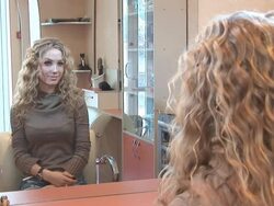 beauty in the mirror Stock Footage