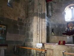 Haghartsin monastery, interior view of Saint Astvatsatsin church Stock Footage