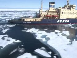 Icebreaker sailing through Northwest Passage Ice Floes News Clip