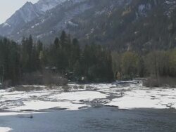 WS TU View of Snow melts and runs into Lake Wallowa as majestic mountains / Joseph, Oregon, United States  Stock Footage
