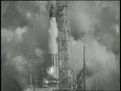 Astronaut John Glenn blasts off in the Friendship 7 space capsule. News Clip