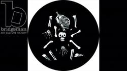 Animated 19th century magic lantern slide with skeleton Stock Footage